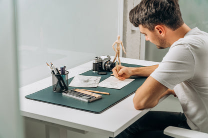 Dual-Layer Vegan Leather Desk Mat